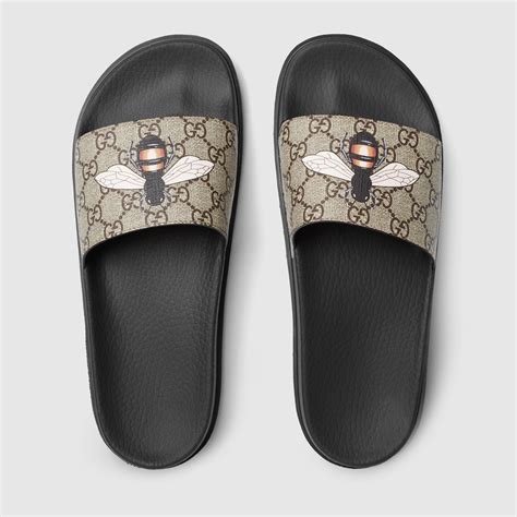 gucci gg bee slide sandal 3d|Gucci ladies slides.